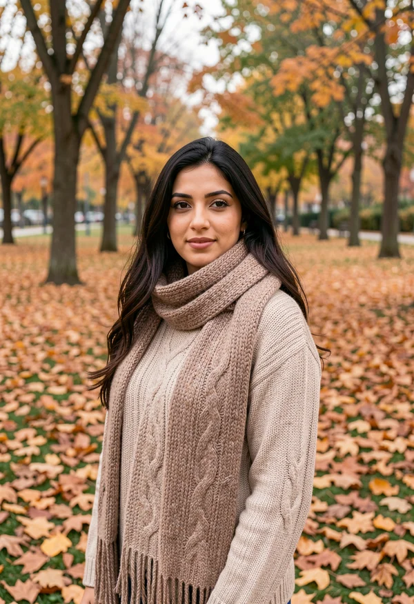 Woman in autumn park
